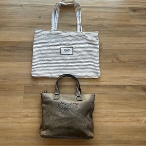 Anya Hindmarch Studded bow grey pebble Leather zip Tote Bag 2010